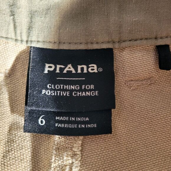 Prana Utility Barrel Pants Size 6 High Rise Crop Organic Cotton Baggy Rock Ridge - Picture 3 of 11